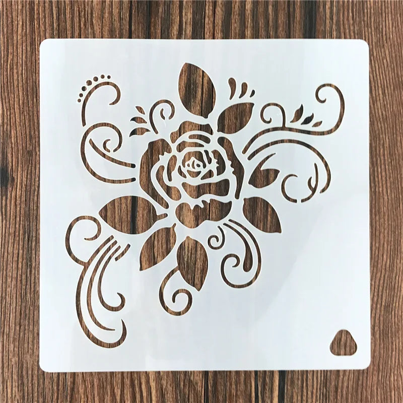 15*15cm Rose Flower DIY Layering Stencils Wall Painting Diy Scrapbook Coloring Embossing Album Decorative Card Template