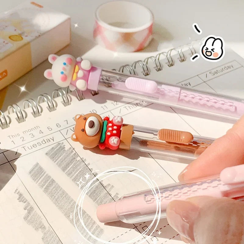 1 Piece Kawaii Eraser Creative Pull Out Style Stationery Eraser for Kids Lovely Cartoon Animal Pencil Eraser Student Supplies